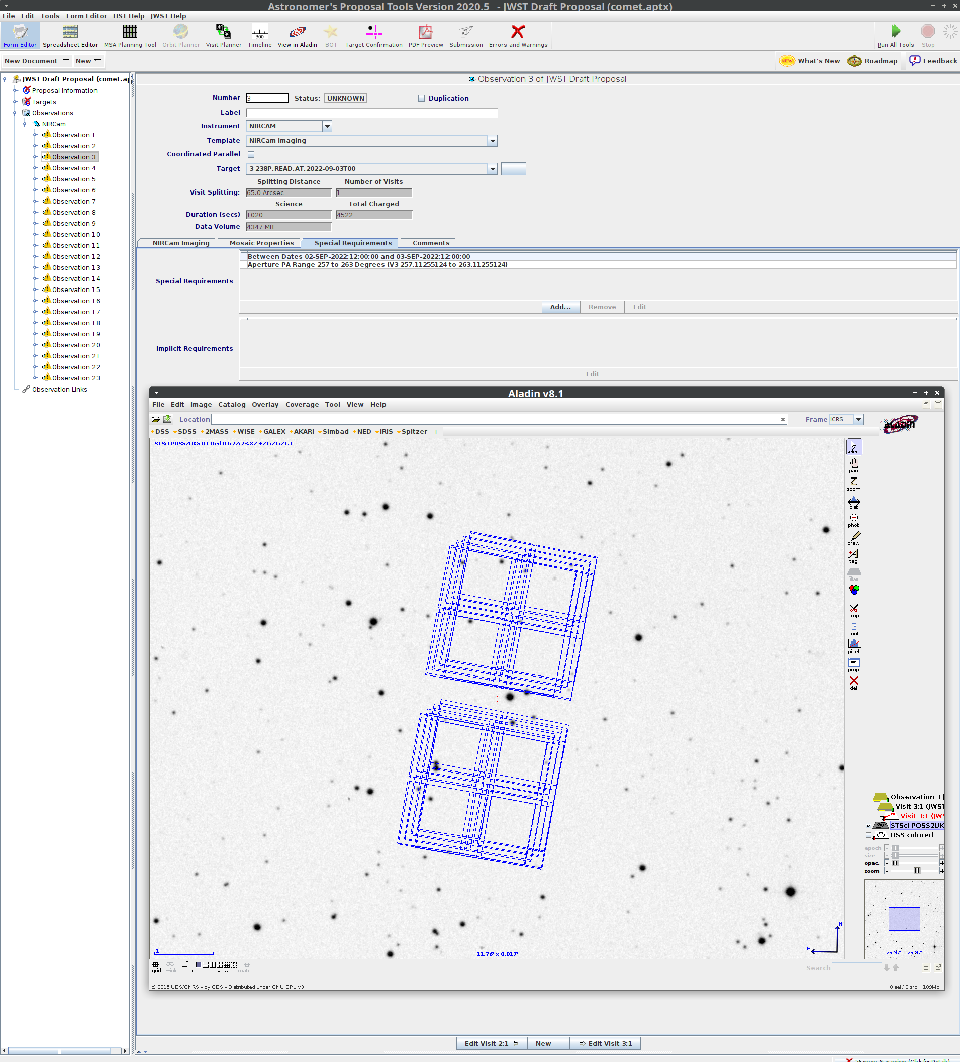 APT, example NIRCam observation